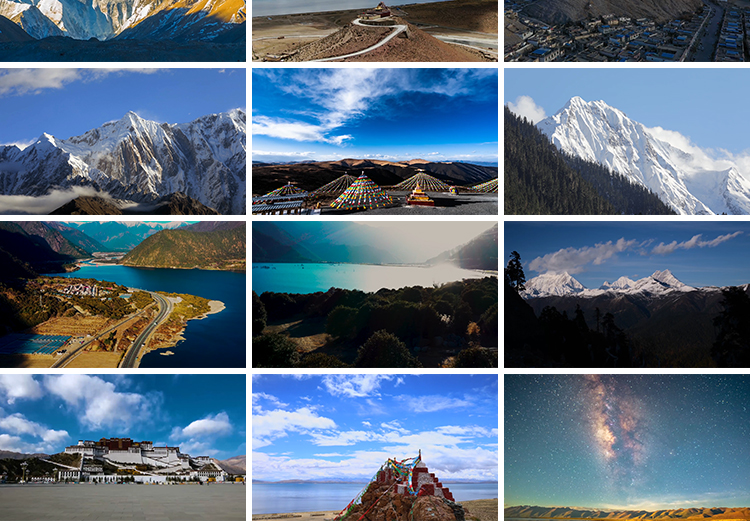 西藏川藏风景人文青藏高原山川雪山自然风景航拍自媒体短视频素材
