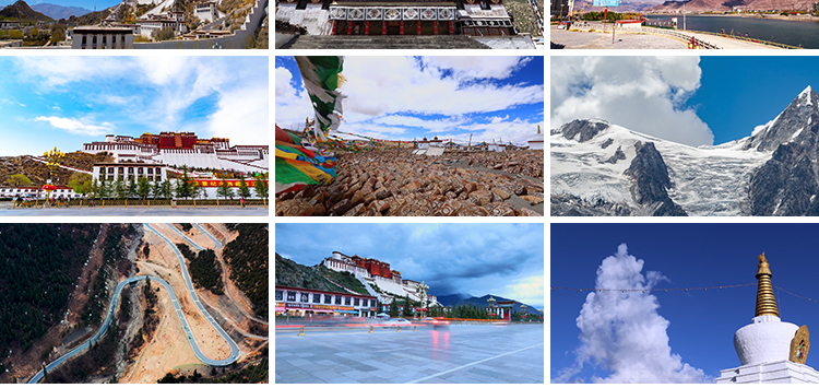 西藏川藏风景人文青藏高原山川雪山自然风景航拍自媒体短视频素材