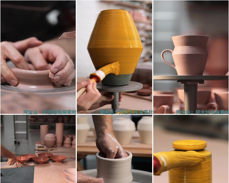 国外手工陶瓷制作手艺解压视频小说推文素材高清横竖屏无水印引流