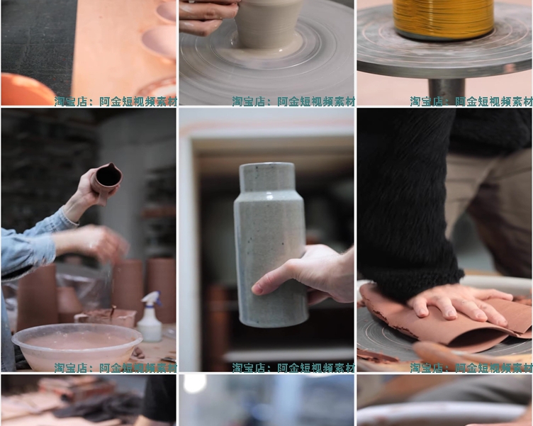 国外手工陶瓷制作手艺解压视频小说推文素材高清横竖屏无水印引流
