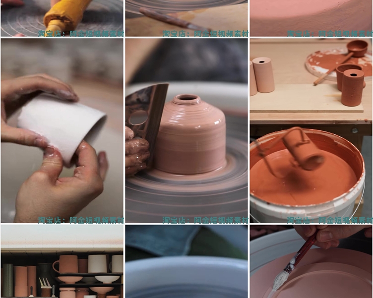 国外手工陶瓷制作手艺解压视频小说推文素材高清横竖屏无水印引流