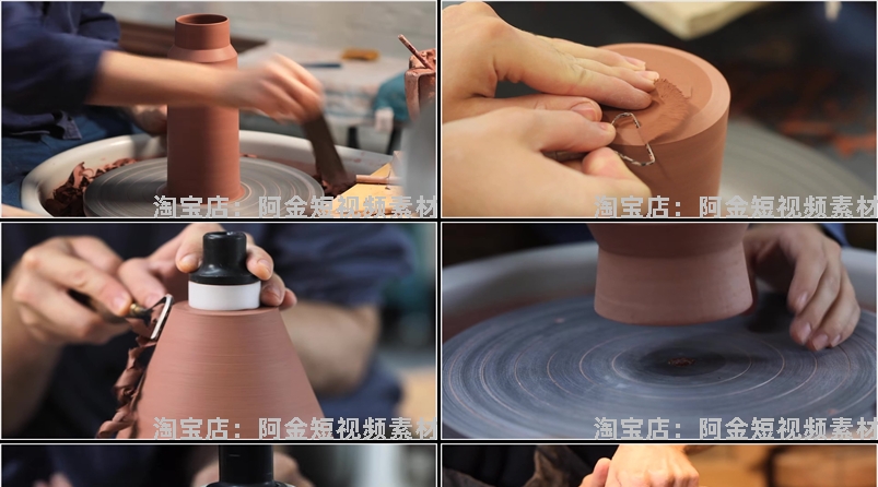 国外手工陶瓷制作手艺解压视频小说推文素材高清横竖屏无水印引流