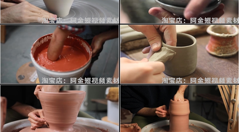 国外手工陶瓷制作手艺解压视频小说推文素材高清横竖屏无水印引流