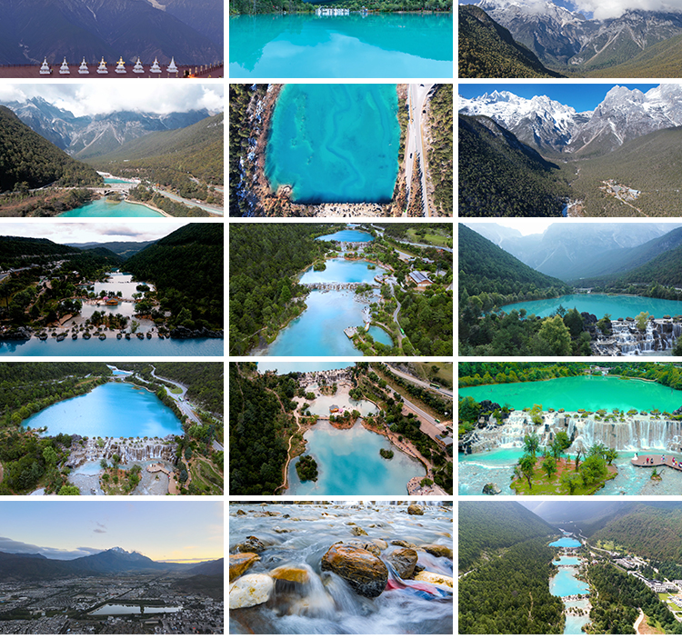 云南丽江玉龙雪山蓝月谷自然景观风景点旅游风光高清实拍视频素材