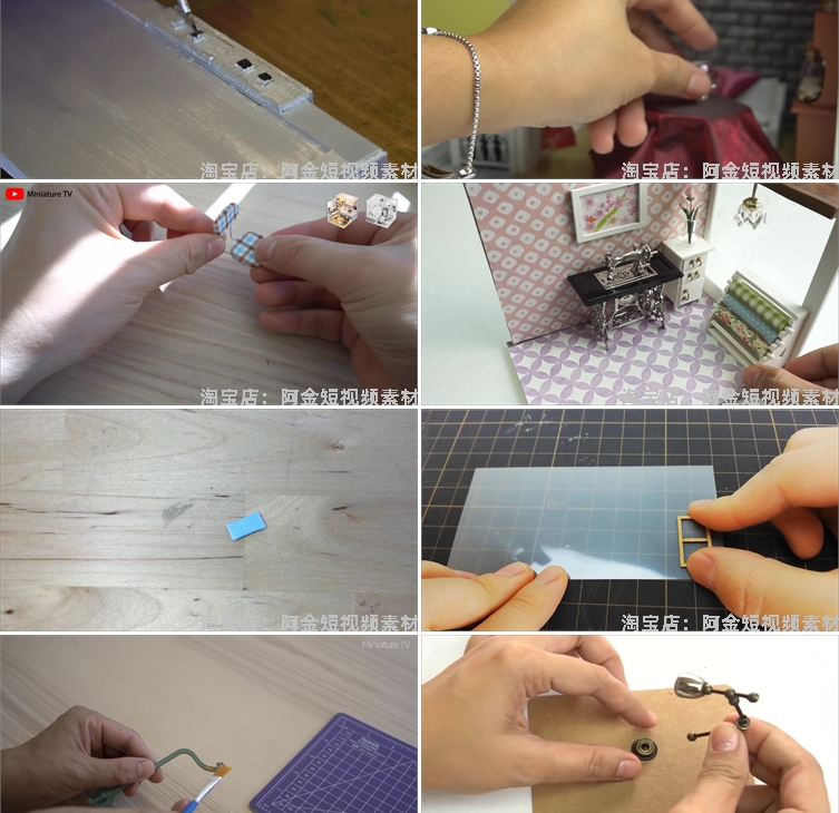 手工diy建造迷你小房子高清横屏国外解压短视频小说推文素材引流