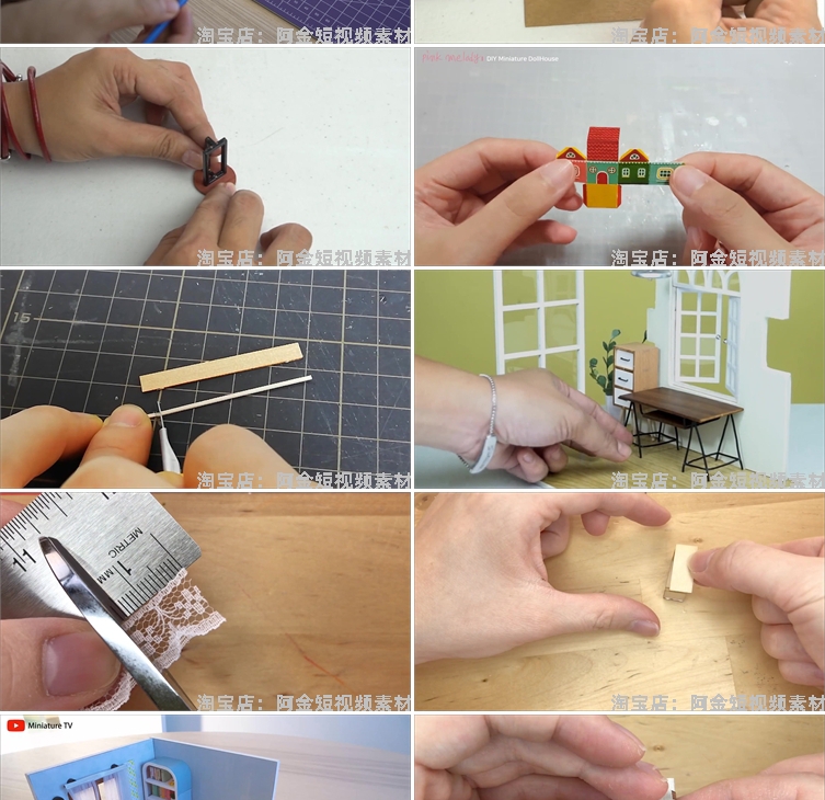 手工diy建造迷你小房子高清横屏国外解压短视频小说推文素材引流