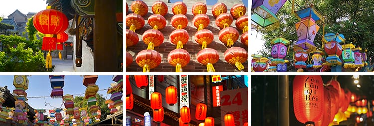 实拍喜庆节日花灯笼大红新年过年元旦元宵节逛花灯庙会短视频素材