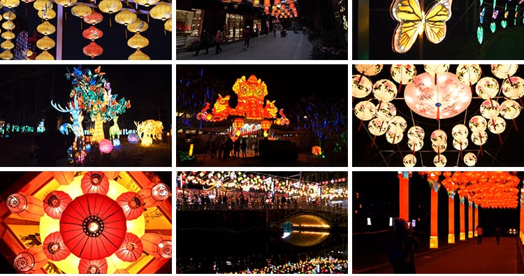 实拍喜庆节日花灯笼大红新年过年元旦元宵节逛花灯庙会短视频素材