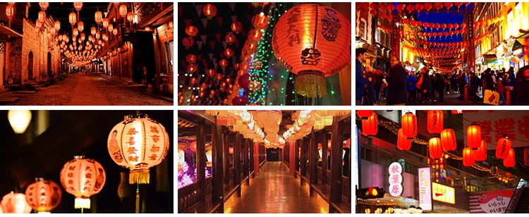 实拍喜庆节日花灯笼大红新年过年元旦元宵节逛花灯庙会短视频素材