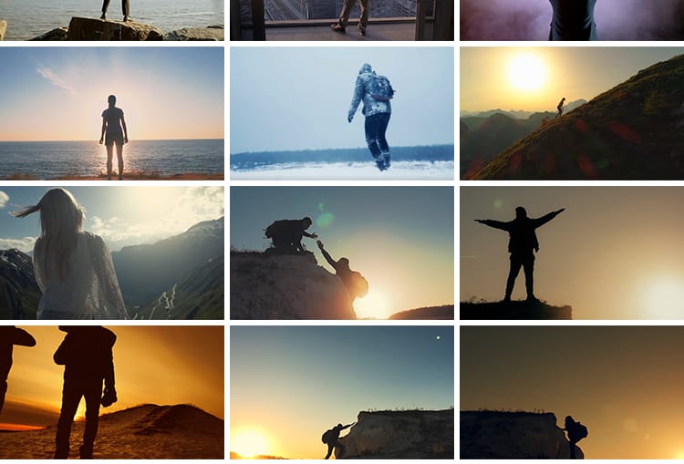 人物成功攀登山顶山峰励志前行拍爬山运动实拍剪辑抖音短视频素材