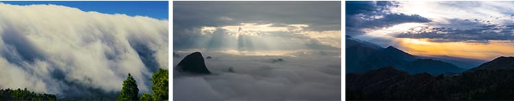 大山高山云海云雾翻滚清晨日出日落云层自然风光风景高清视频素材