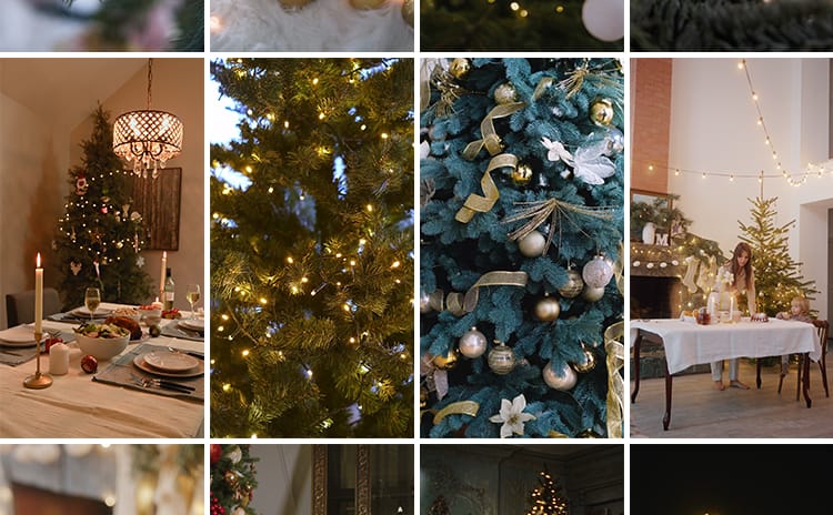 圣诞节平安夜圣诞树幸运球氛围祝福抖音快手自媒体剪辑短视频素材