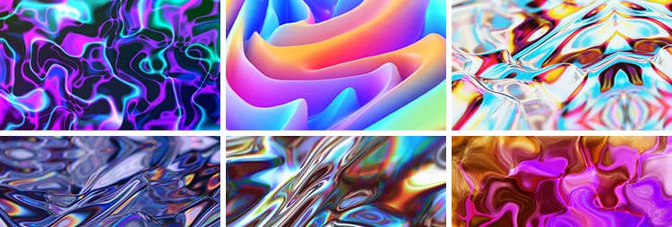 酸性质感渐变镭射抽象纹理流体熔岩流动炫彩艺术LED背景视频素材