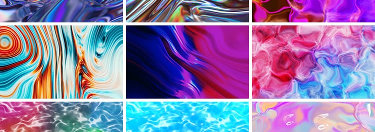 酸性质感渐变镭射抽象纹理流体熔岩流动炫彩艺术LED背景视频素材