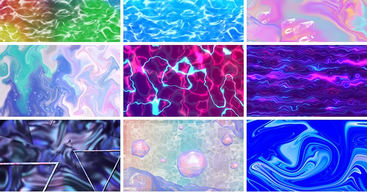 酸性质感渐变镭射抽象纹理流体熔岩流动炫彩艺术LED背景视频素材