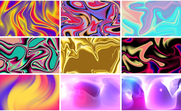 酸性质感渐变镭射抽象纹理流体熔岩流动炫彩艺术LED背景视频素材