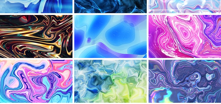 酸性质感渐变镭射抽象纹理流体熔岩流动炫彩艺术LED背景视频素材