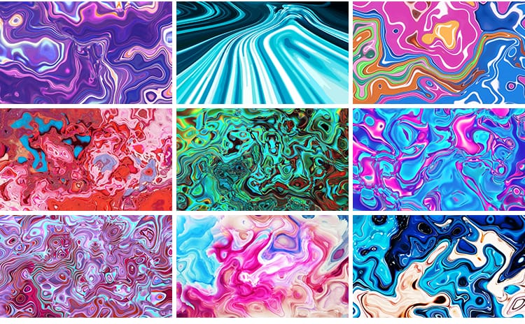 酸性质感渐变镭射抽象纹理流体熔岩流动炫彩艺术LED背景视频素材