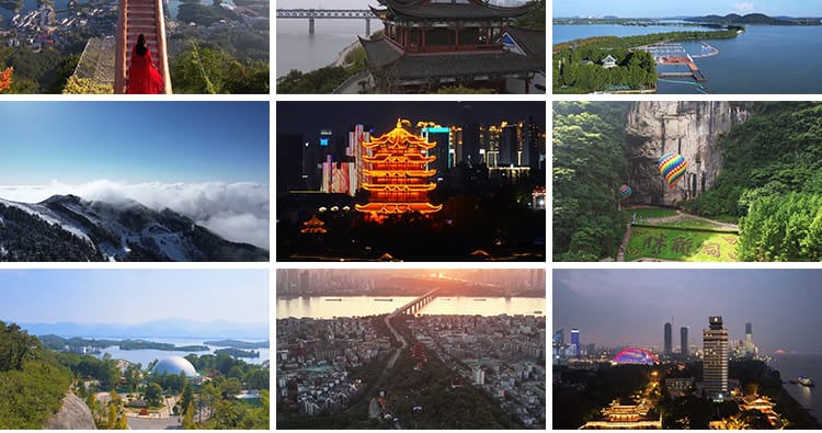 4K湖北武汉城市风光旅游景点景区高楼大厦长江大桥剪辑短视频素材