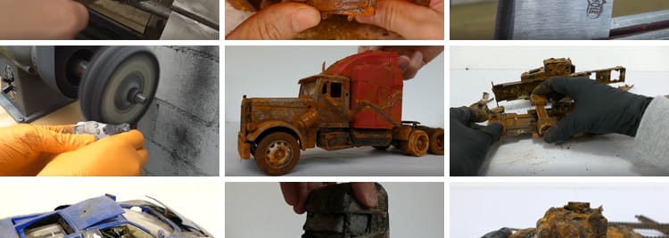 手艺人模型修复改造老旧物手工上锈翻新破旧解压减压抖音视频素材