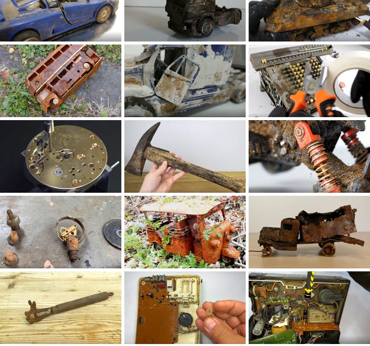 手艺人模型修复改造老旧物手工上锈翻新破旧解压减压抖音视频素材