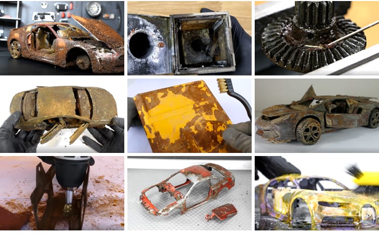 手艺人模型修复改造老旧物手工上锈翻新破旧解压减压抖音视频素材