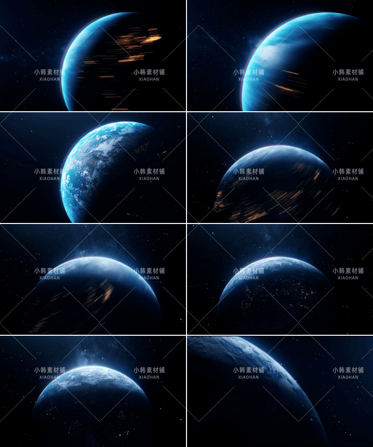 地球旋转 3D动画 科技感星球 mov后期合成特效自媒体视频素材