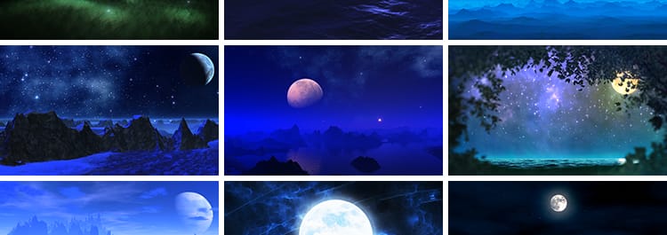 唯美明月光云端夜色夜空月亮圆月星星空白月光大屏幕LED视频素材