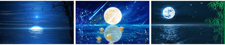 唯美明月光云端夜色夜空月亮圆月星星空白月光大屏幕LED视频素材