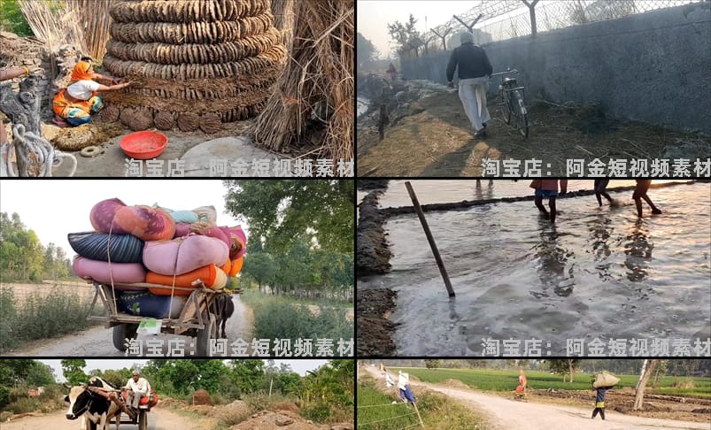印度农村生活记录中长视频抖音快手无人直播伴侣高清视频场景素材