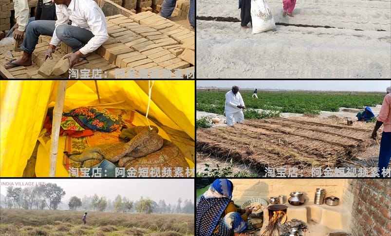 印度农村生活记录中长视频抖音快手无人直播伴侣高清视频场景素材
