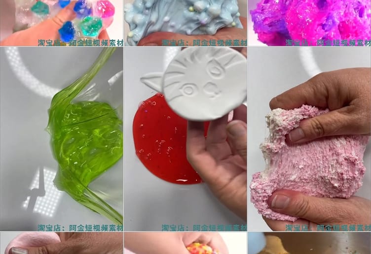 史莱姆水晶泥气泡助眠高清竖屏国外手工解压视频小说推文素材引流