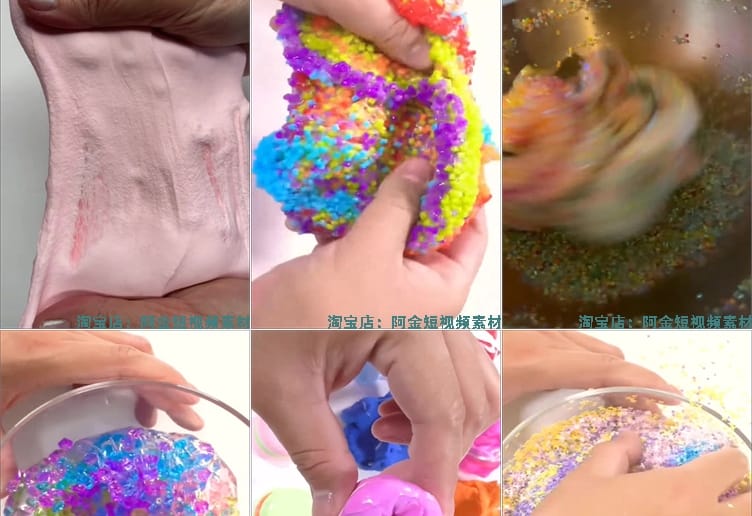 史莱姆水晶泥气泡助眠高清竖屏国外手工解压视频小说推文素材引流