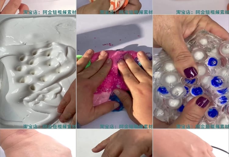 史莱姆水晶泥气泡助眠高清竖屏国外手工解压视频小说推文素材引流
