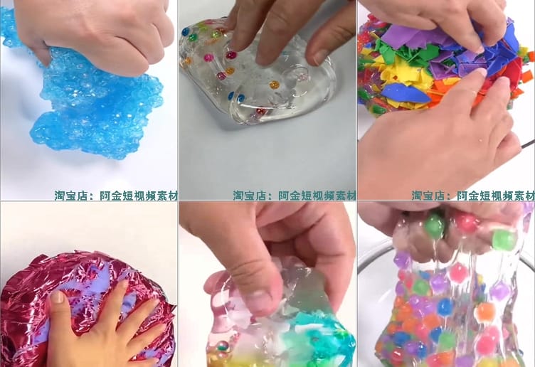 史莱姆水晶泥气泡助眠高清竖屏国外手工解压视频小说推文素材引流