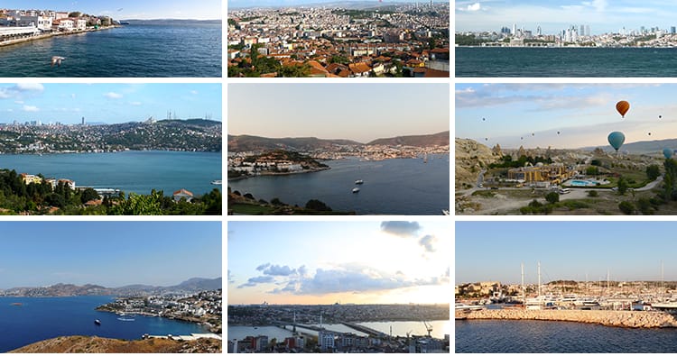 土耳其伊斯坦布尔旅游景点城市建筑卡帕多西亚热气球航拍视频素材