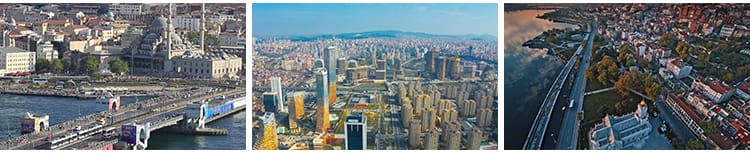 土耳其伊斯坦布尔旅游景点城市建筑卡帕多西亚热气球航拍视频素材