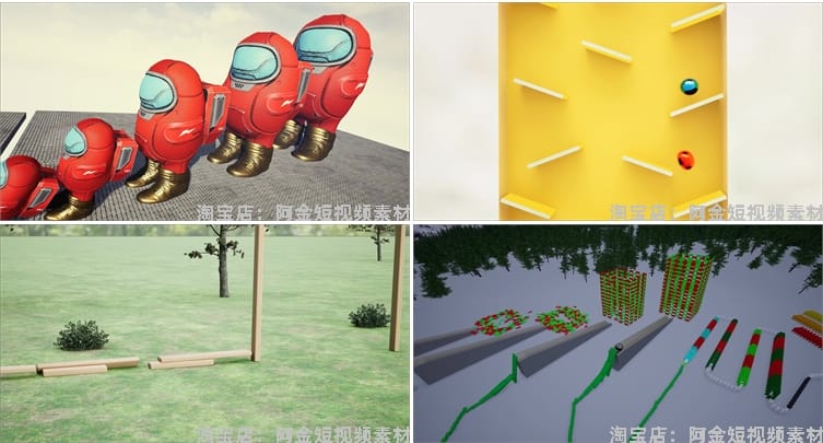 4K多米诺骨牌溜球小说推文素材国外解压减压自媒体高清横屏短视频