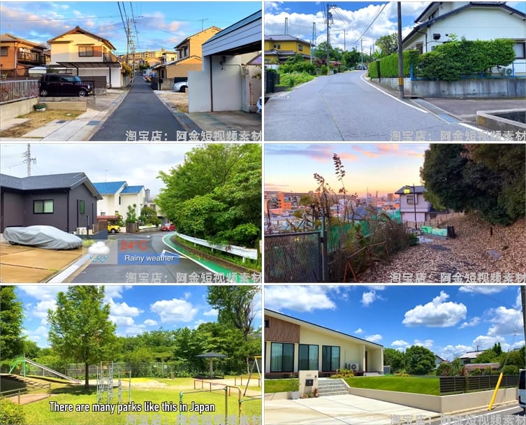 国外乡村小镇走拍街道唯美风景素材高清旅游自然治愈系短视频背景