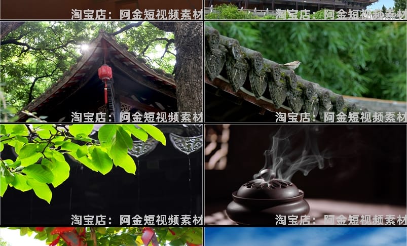 4K高清寺院寺庙禅意佛系佛像国学古风建筑屋檐意境风景短视频素材