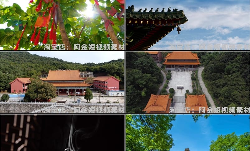 4K高清寺院寺庙禅意佛系佛像国学古风建筑屋檐意境风景短视频素材