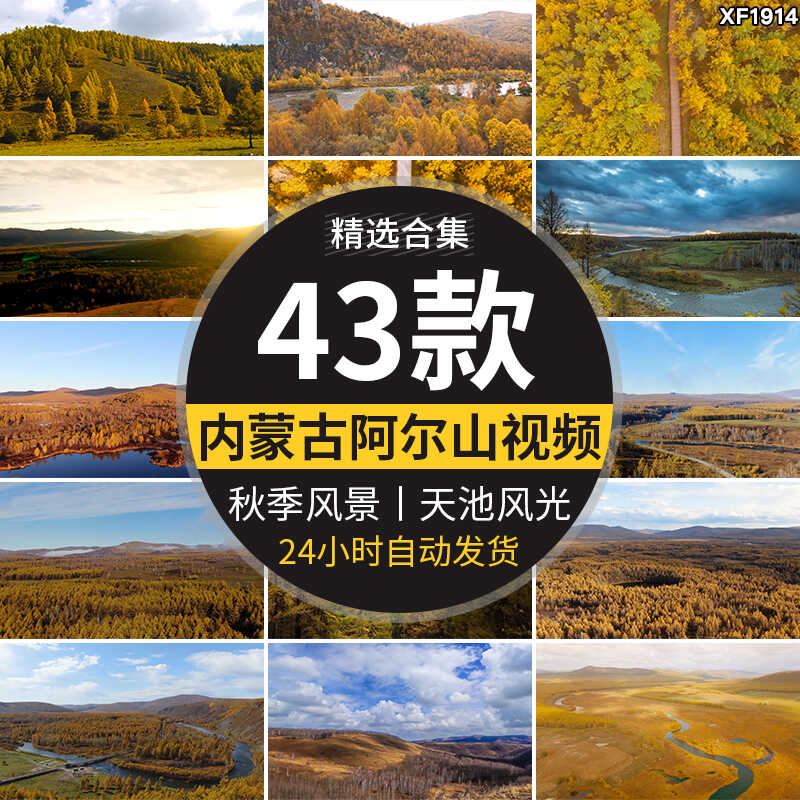 内蒙古阿尔山秋季自然风景金秋天杜鹃湖不冻河风光天池短视频素材