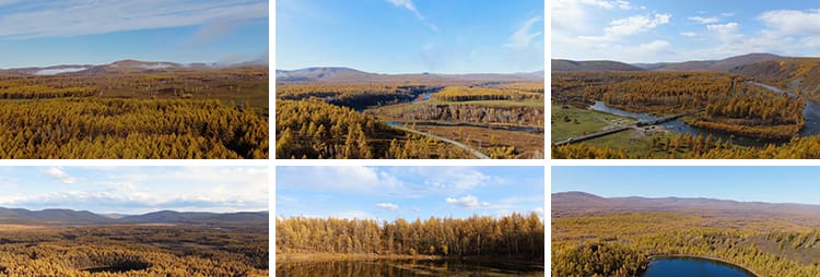 内蒙古阿尔山秋季自然风景金秋天杜鹃湖不冻河风光天池短视频素材