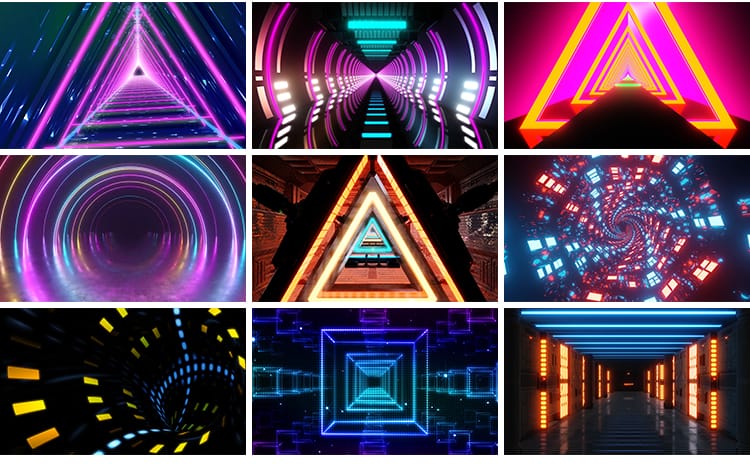 星空炫酷动感穿梭循环隧道舞台走秀直播大屏幕LED视频VJ背景素材