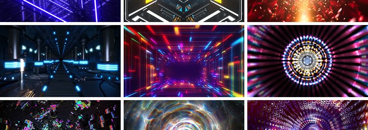 星空炫酷动感穿梭循环隧道舞台走秀直播大屏幕LED视频VJ背景素材