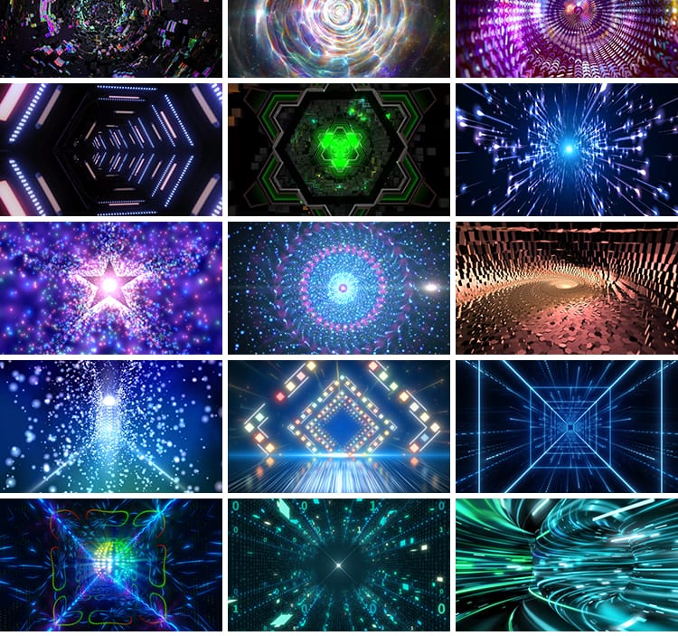 星空炫酷动感穿梭循环隧道舞台走秀直播大屏幕LED视频VJ背景素材