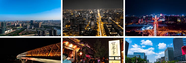 四川成都城市建筑车流夜景风光旅游风景点地标宣传片航拍视频素材
