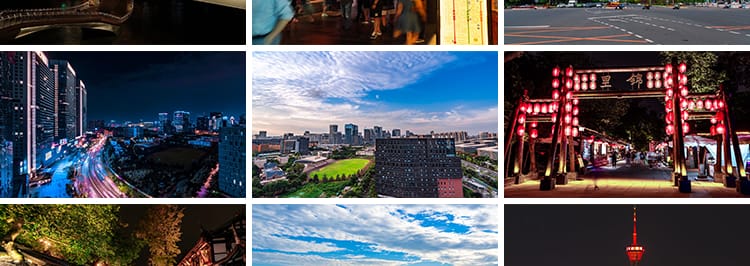 四川成都城市建筑车流夜景风光旅游风景点地标宣传片航拍视频素材