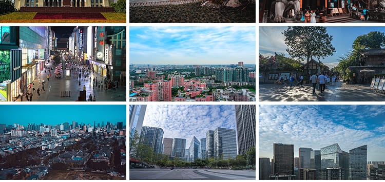 四川成都城市建筑车流夜景风光旅游风景点地标宣传片航拍视频素材