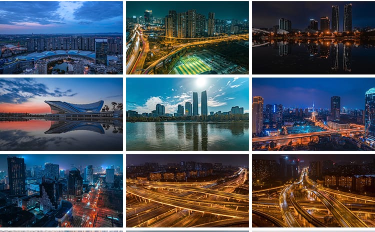 四川成都城市建筑车流夜景风光旅游风景点地标宣传片航拍视频素材